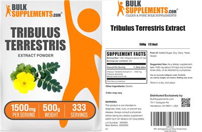 Tribulus terrestris Extract label