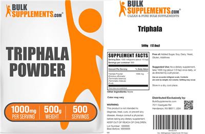 Triphala Powder 1000 mg label