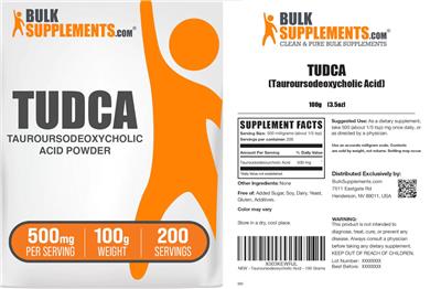 TUDCA Tauroursodeoxycholic Acid Powder 500 mg label