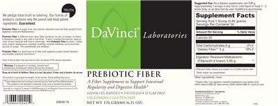 Prebiotic Fiber label
