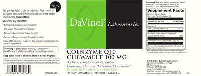 Coenzyme Q10 Chewmelt 100 mg label