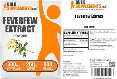 Feverfew Extract label