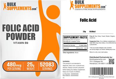 Folic Acid label