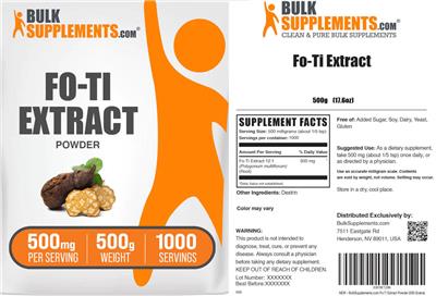 Fo-Ti Extract Powder 500 mg label