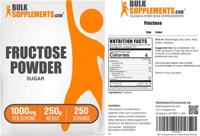 Fructose Powder 1000 mg label