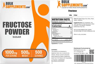 Fructose Powder 1000 mg label