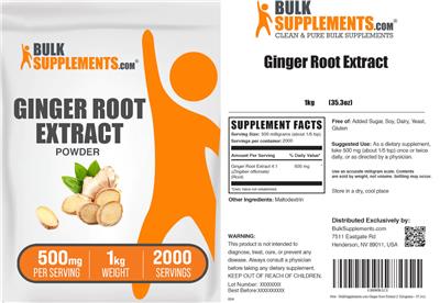 Ginger Root Extract label