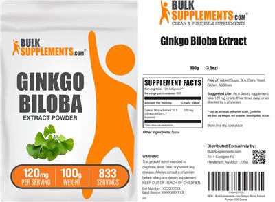 Ginkgo biloba Extract Powder 120 mg label