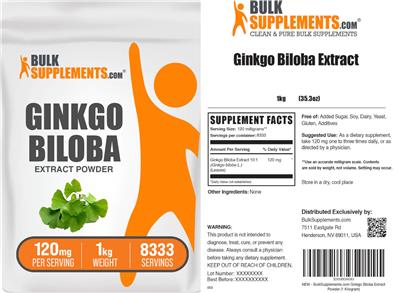 Ginkgo biloba Extract Powder 120 mg label