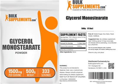 Glycerol Monostearate Powder 1500 mg label