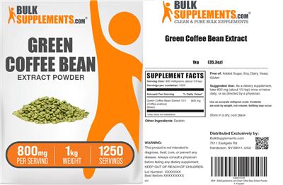 Green Coffee Bean Extract label