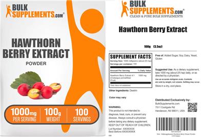 Hawthorn Berry Extract Powder 1000 mg label