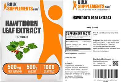 Hawthorn Leaf Extract label
