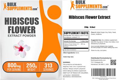 Hibiscus Flower Extract Powder 800 mg label