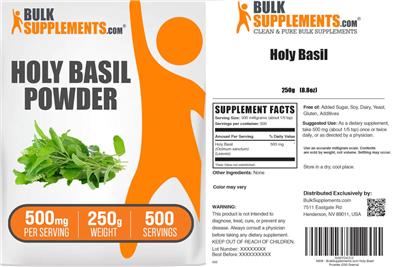 Holy Basil label