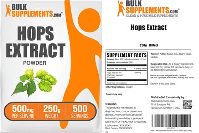 Hops Extract Powder 500 mg label