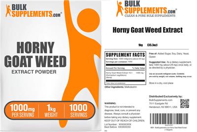 Horny Goat Weed Extract Powder 1000 mg label