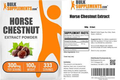 Horse Chestnut Extract Powder 300 mg label
