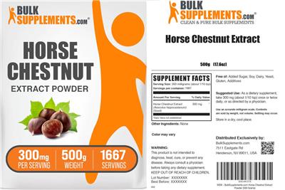 Horse Chestnut Extract Powder 300 mg label
