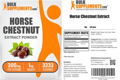 Horse Chestnut Extract Powder 300 mg label