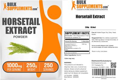 Horsetail Extract Powder 1000 mg label