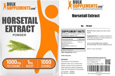 Horsetail Extract Powder 1000 mg label