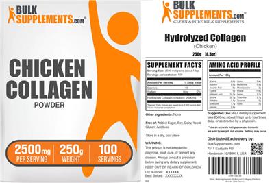 Chicken Collagen Powder 2500 mg label