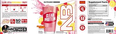 Clear Protein Strawberry Lemonade label