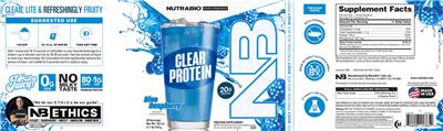 Clear Protein Blue Raspberry label