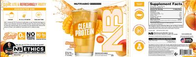 Clear Protein Mango Mist label