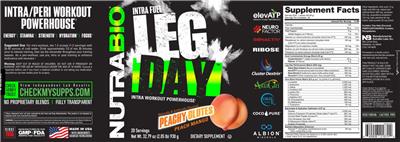 Leg Day Peachy Glutes Peach Mango label