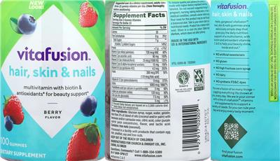 Hair, Skin & Nails Berry Flavor label