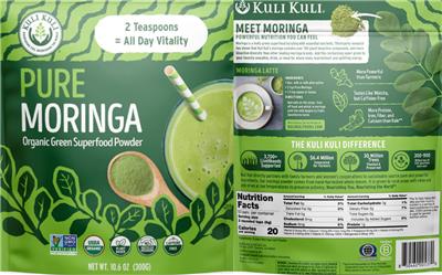 Pure Moringa Powder label