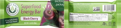 Superfood Energy Bar Black Cherry label