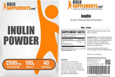 Inulin Powder 2500 mg label