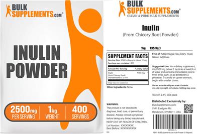 Inulin Powder 2500 mg label