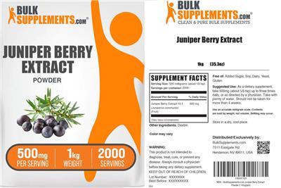 Juniper Berry Extract Powder 500 mg label