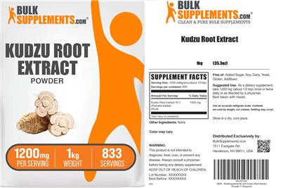 Kudzu Root Extract Powder 1200 mg label