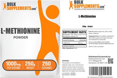 L-Methionine Powder 1000 mg label