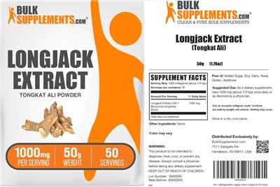Longjack Extract Powder 1000 mg label