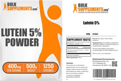 Lutein 5% Powder 400 mg label