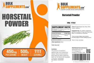 Horsetail Powder 450 mg label