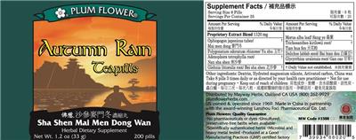 Autumn Rain Teapills label