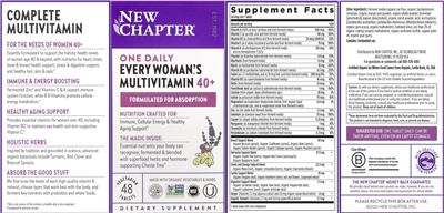 One Daily Every Woman's Multivitamin 40+ label