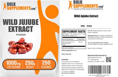 Wild Jujube Extract Powder 1000 mg label
