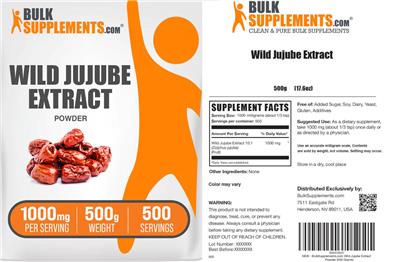 Wild Jujube Extract Powder 1000 mg label