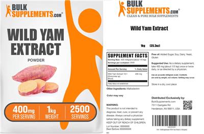 Wild Yam Extract Powder 400 mg label