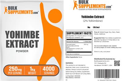 Yohimbe Extract Powder 250 mg label