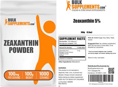 Zeaxanthin Powder 100 mg label