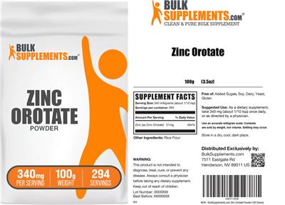 Zinc Orotate Powder 340 mg label